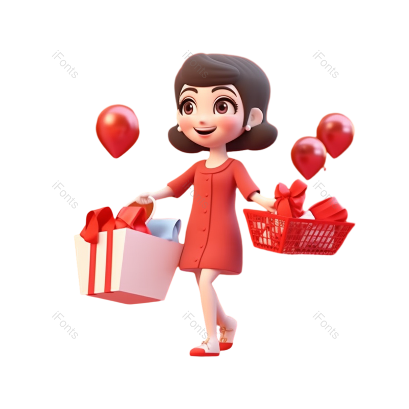 卡通图片,美女元素,插画PNG,女人免抠素材